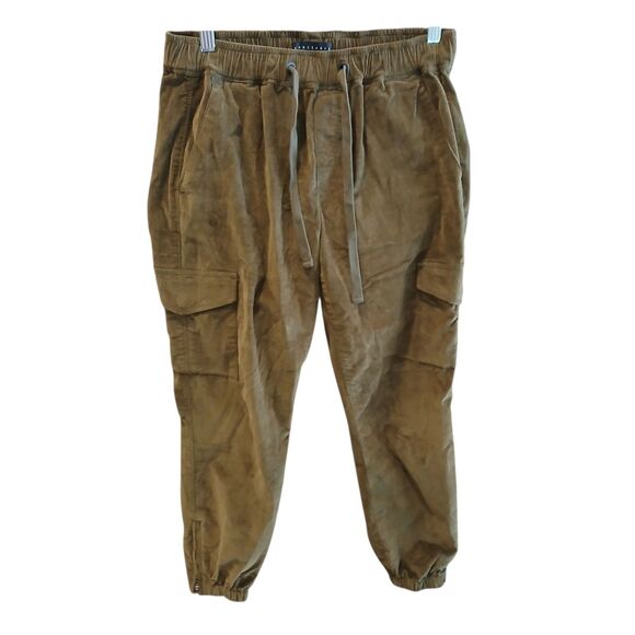 Sanctuary Mia Trooper Brown Corduroy Elastic Waist Cargo Jogger Pants XS Pull On - Picture 6 of 12